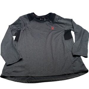 Spyder Mens ProWEB Active Base Layer Shirt XL Gray Black Long Sleeve SPM100U‎